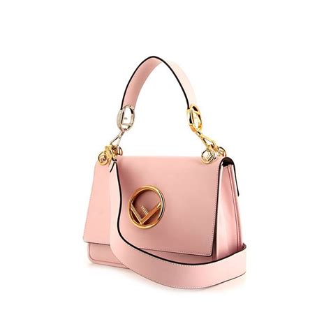 fendi kan i logo leather shoulder bag pink|Fendi zip pocket shoulder bags.